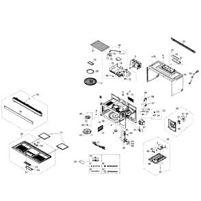 Cabinet Diagram and Parts List for SMH1713S XAA-01 Samsung Microwave Oven Combo