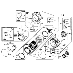 Drum Assembly Diagram and Parts List for WF431ABP XAA-02 Samsung Washer