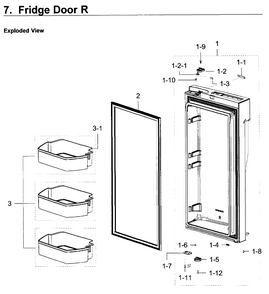 Fridge Door R Diagram and Parts List for RF23J9011SG AA-0002 Samsung Refrigerator