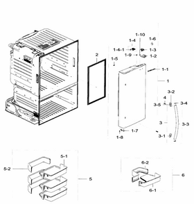 Right Door Diagram and Parts List for RF28HFEDTBC AA-0000 Samsung Refrigerator