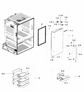 Right Door Diagram and Parts List for RF28HFEDTBC AA-0000 Samsung Refrigerator