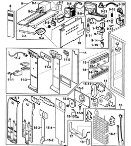 Freezer 2 Diagram and Parts List for RS2556BB XAA-0000 Samsung Refrigerator