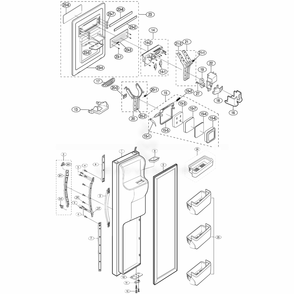 Freezer Door Diagram and Parts List for RS2534WW  Samsung Refrigerator