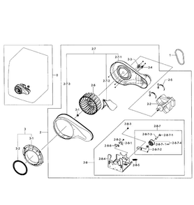 Motor Assy Diagram and Parts List for DV455GVGSGR AA-0001 Samsung Dryer