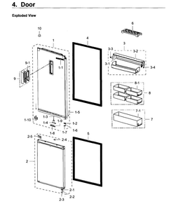 Door Diagram and Parts List for RB12J8896S4 AA-0000 Samsung Refrigerator