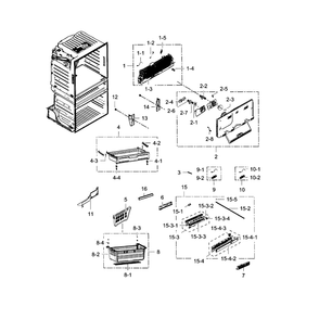 Freezer Diagram and Parts List for RF25HMEDBBC AA-03 Samsung Refrigerator
