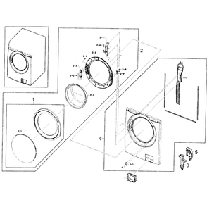 Door Diagram and Parts List for WF350ANR XAA-0000 Samsung Washer