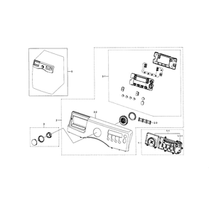Control Panel Diagram and Parts List for WF330ANB XAA-04 Samsung Washer