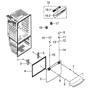 Freezer Door Diagram and Parts List for RFG297HDBP XAA Samsung Refrigerator