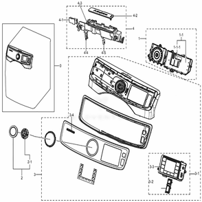 Assembly Panel Control Diagram and Parts List for DV45K6500EV (A3)(0001) Samsung Dryer