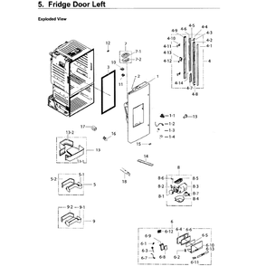 Fridge Door L Diagram and Parts List for RF26J7500SR (AA)(0003) Samsung Refrigerator