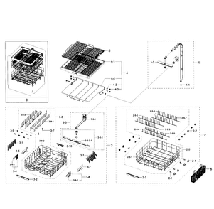 Baskets Assy Diagram and Parts List for DW80H9970US AA-0000 Samsung Dishwasher