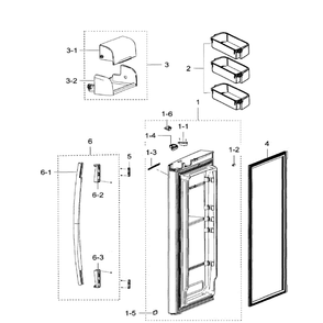 Right Door Diagram and Parts List for RF267ACBP XAA-0000 Samsung Refrigerator