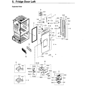 Fridge Door Lt Diagram and Parts List for RF23HCEDBWW AA-09 Samsung Refrigerator