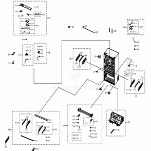 Cabinet 1 Diagram and Parts List for RF22NPEDBSG (AA)(0000) Samsung Refrigerator