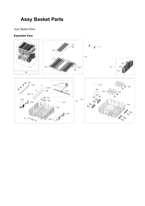 Basket Parts Assembly Diagram and Parts List for DW80B6060US AA-00 Samsung Dishwasher