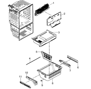 Freezer Diagram and Parts List for RFG29PHDRS XAA Samsung Refrigerator