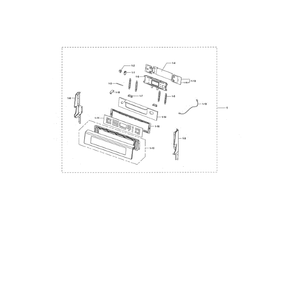 Control Assembly Diagram and Parts List for NE599N1PBSR AC-02 Samsung Range