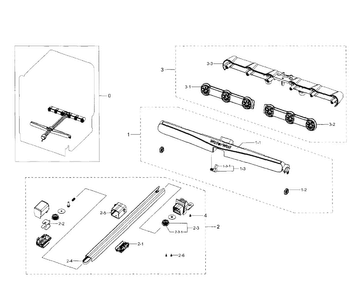 Motion Section Diagram and Parts List for DW80H9940US AA-0001 Samsung Dishwasher