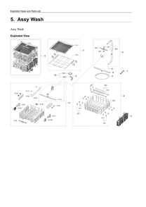 Wash Assembly Diagram and Parts List for DW80R5061US AA-00 Samsung Dishwasher