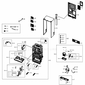 Cabinet 2 Diagram and Parts List for RF22NPEDBSG (AA)(0000) Samsung Refrigerator