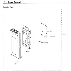Control Panel Diagram and Parts List for ME21F707MJT AA-02 Samsung Microwave Oven Combo