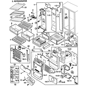 Refrigerator Diagram and Parts List for RS2578SH XAA-00 Samsung Refrigerator