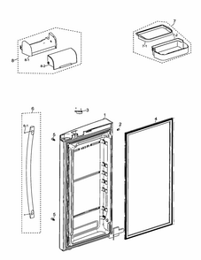 Right Door Diagram and Parts List for RF267AZWP XAA-0000 Samsung Refrigerator