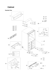 Cabinet Parts Diagram and Parts List for RF24J9960S4 AA-06 Samsung Refrigerator