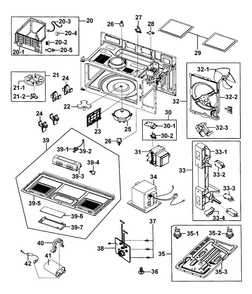 Cabinet 2 Diagram and Parts List for 40185059210  Kenmore Microwave