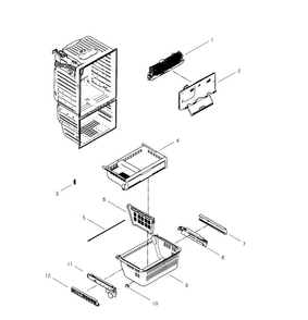 Freezer Diagram and Parts List for RFG296HDRS XAA-0001 Samsung Refrigerator
