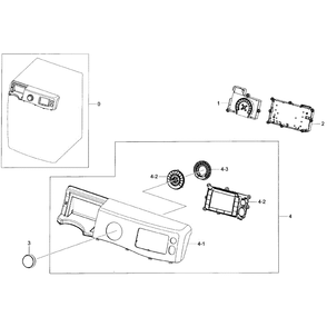 Control Panel Diagram and Parts List for WF455ARGSWR A2-0000 Samsung Washer