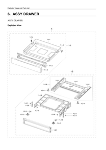 Drawer Assembly Diagram and Parts List for NX60A6111SB AA-00 Samsung Range