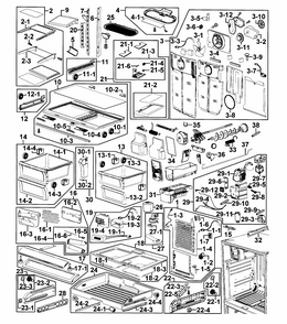 Fridge Diagram and Parts List for RF268ACRS XAA-0001 Samsung Refrigerator