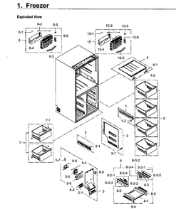 Freezer Diagram and Parts List for RF24J9960S4 AA-0004 Samsung Refrigerator