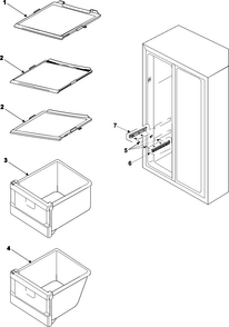 Freezer Shelves Diagram and Parts List for RH2777AT XAA Samsung Refrigerator