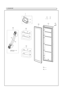 Refrigerator Door Parts Diagram and Parts List for RS25J500DWW BY-00 Samsung Refrigerator