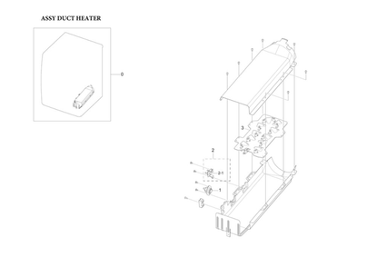 Heater Duct Assembly Diagram and Parts List for DVE50R8500W A3-00 Samsung Dryer