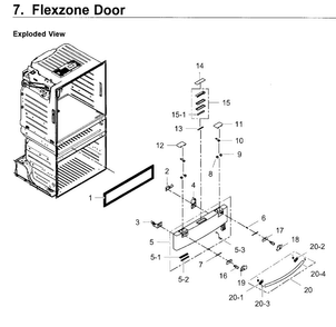 Flexzone Diagram and Parts List for RF4267HARS XAA-0005 Samsung Refrigerator