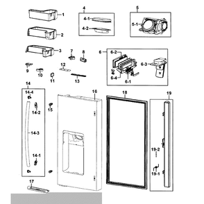Door Left Diagram and Parts List for RF4289HARS XAA-0002 Samsung Refrigerator