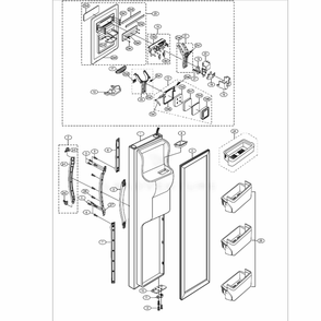 Freezer Door Diagram and Parts List for RS2556SH  Samsung Refrigerator