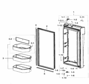 Fridge Door Rt Diagram and Parts List for RF32FMQDBSR AA-0006 Samsung Refrigerator