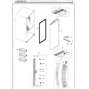 Fridge Door L Diagram and Parts List for RF26HFENDBC AA-01 Samsung Refrigerator