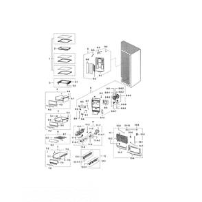 Fridge Diagram and Parts List for RSG307AABP XAA-02 Samsung Refrigerator