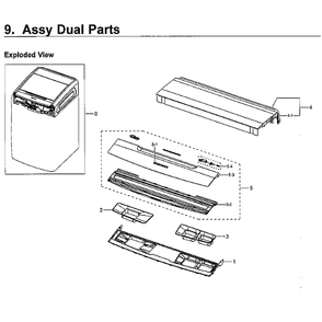 Dual Diagram and Parts List for WV55M9600AW A5-01 Samsung Washer
