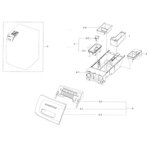 Drawer Diagram and Parts List for WF45K6200AW A2-0000 Samsung Washer