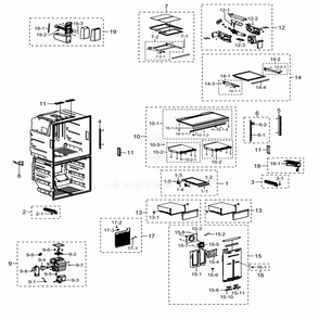 Fridge Diagram and Parts List for RF28K9070SG (AA)(0005) Samsung Refrigerator