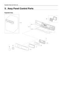 Control Panel Assembly Diagram and Parts List for WF45R6100AC US-01 Samsung Washer