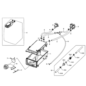 Drawer Housing Diagram and Parts List for WF363BTBEUF A1-01 Samsung Washer