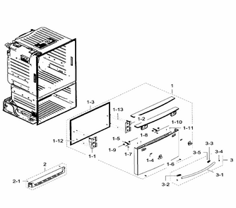 Freezer Door Diagram and Parts List for RF23HTEDBSR AA-0004 Samsung Refrigerator